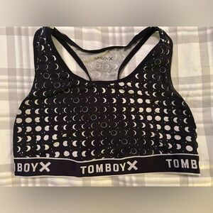 TomboyX Black and White Moon Pattern Bra